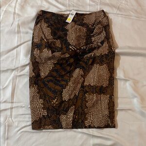 Anthropologie Earthy Tones Patterned Pencil Skirt